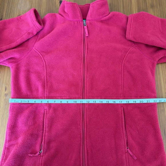 L.L. Bean Cranberry Red Full Zip Up Fleece Jacket - 1X - Picture 7 of 9